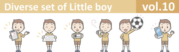 多样化的小男孩，EPS10矢量格式vol.10图片下载