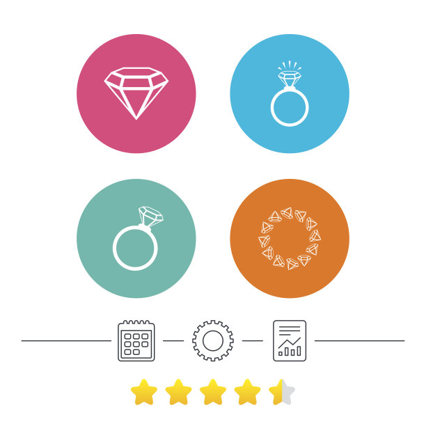 五环图标。钻石标志的珠宝。图片下载