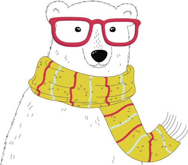 潮人北极熊。图片下载