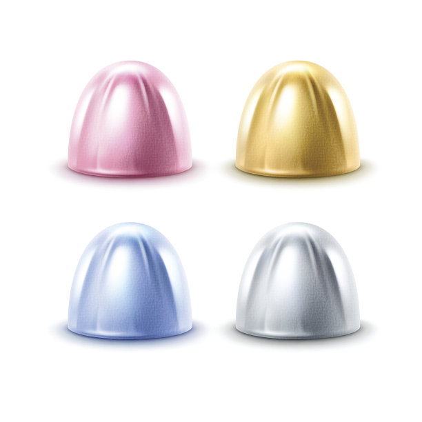 一套巧克力在粉蓝色金银箔图片下载