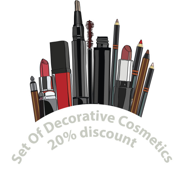 一套装饰化妆品。图片下载