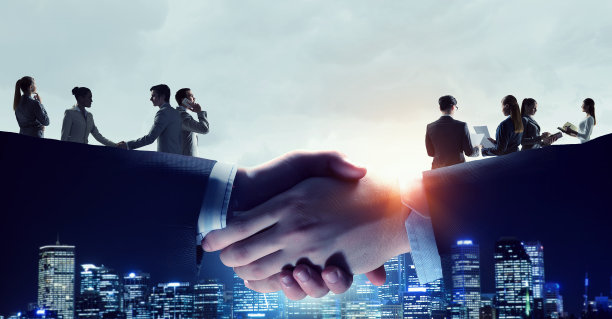 合作伙伴握手混合素材图片下载
