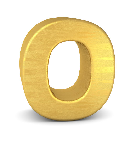 三维字母O金图片下载