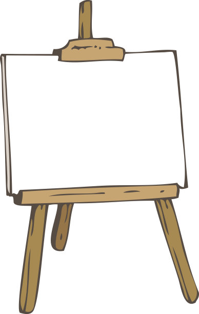 木制画架上的白纸图片下载