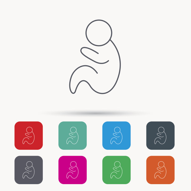 婴儿婴儿图标。儿科的迹象。图片下载