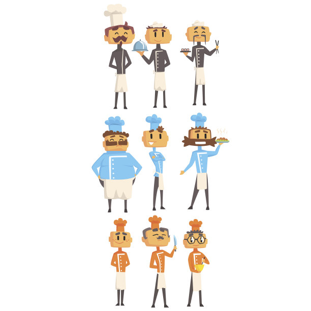 餐厅厨师厨师设定的人卡通人物图片下载