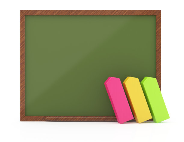 木制的黑板和蜡笔图片下载