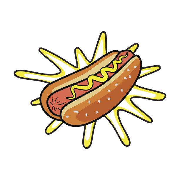 热狗。矢量孤立平面插图快餐海报图片下载