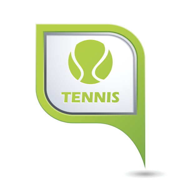 地图指针与网球图标图片下载