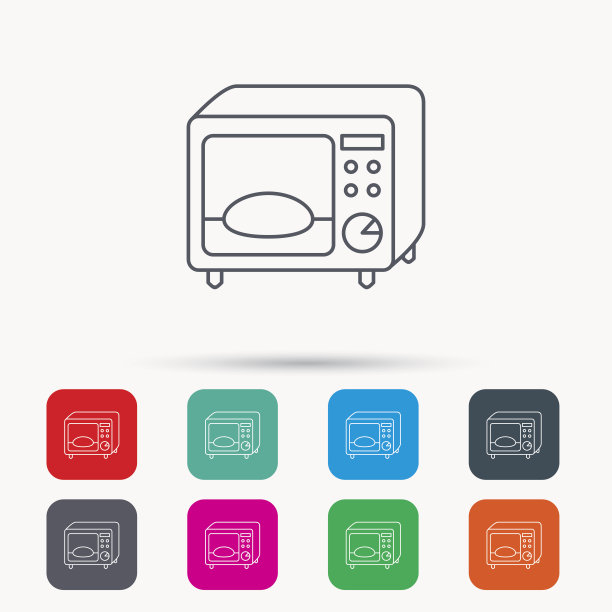 微波炉图标。厨房电器的迹象。图片下载