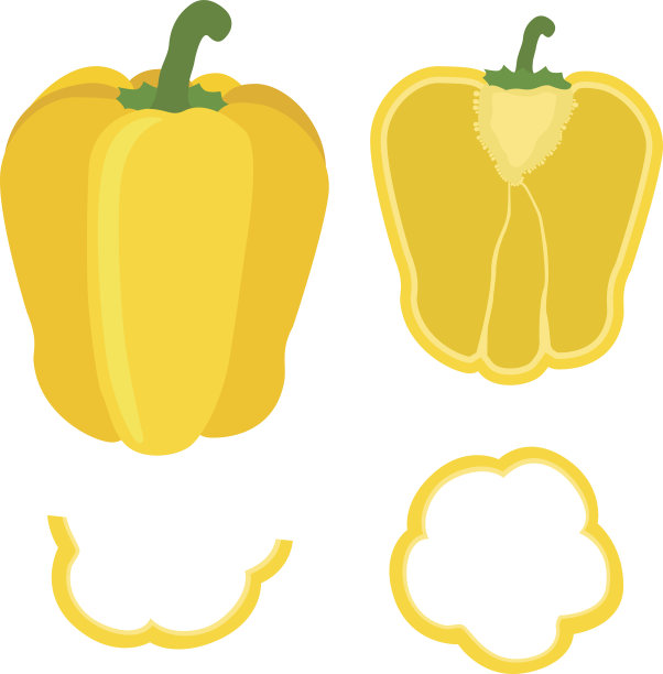 一套黄甜椒片。图片下载