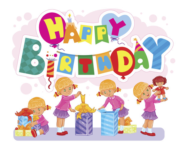 生日贺卡模板。图片下载