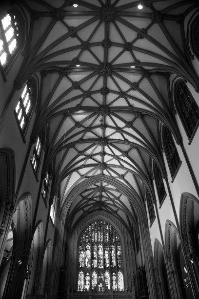 大教堂天花板低角度视图图片下载
