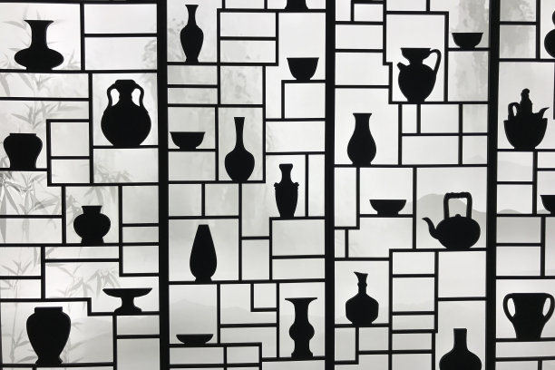 在剪影中展出的陶瓷图片下载