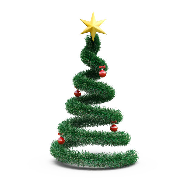 3d圣诞树在冬天的背景图片下载