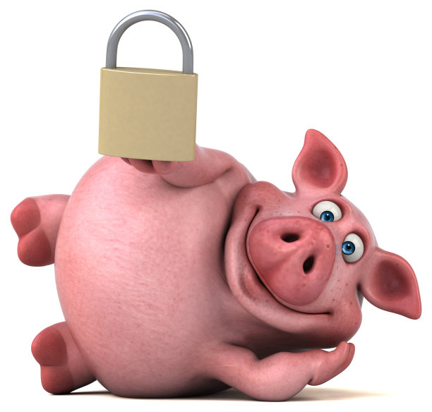 有趣的猪- 3D插图图片下载