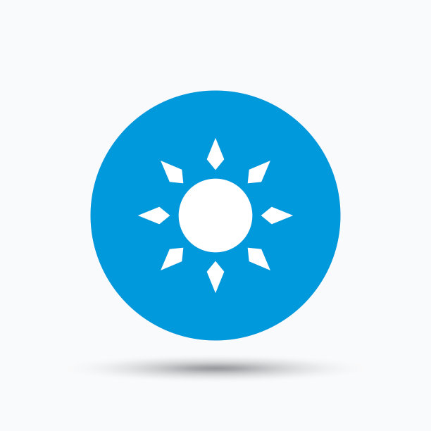 太阳图标。晴朗的天气标志。图片下载