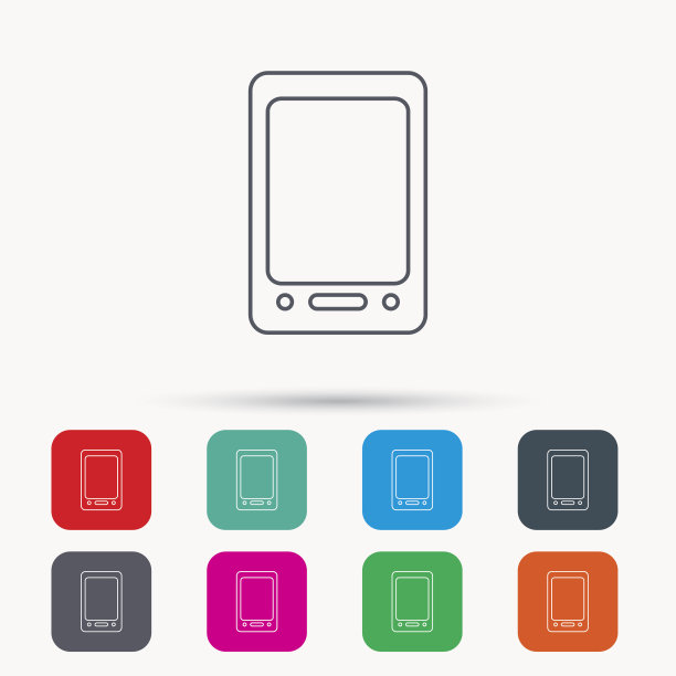 平板电脑图标。触摸屏垫的迹象。图片下载