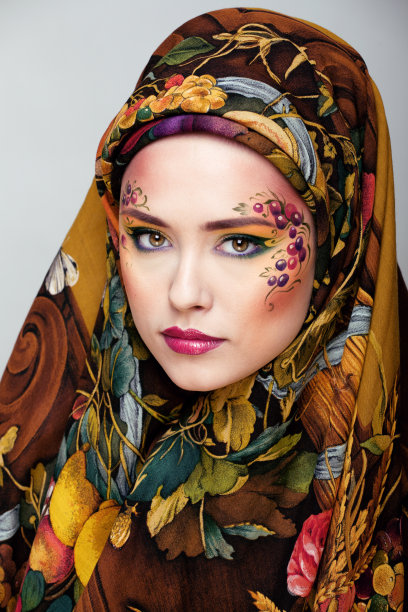 当代贵族妇女的肖像与脸部艺术图片下载