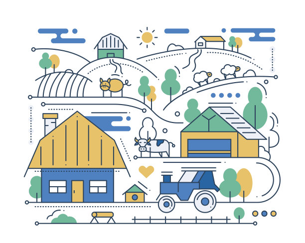 农场线设计构图图片下载