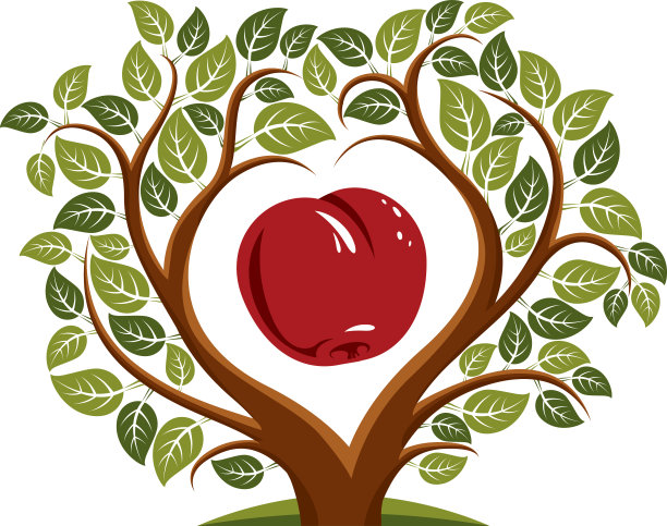 向量说明树的形状与苹果图片下载