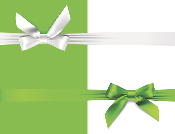 绿色和白色蝴蝶结的贺卡图片下载