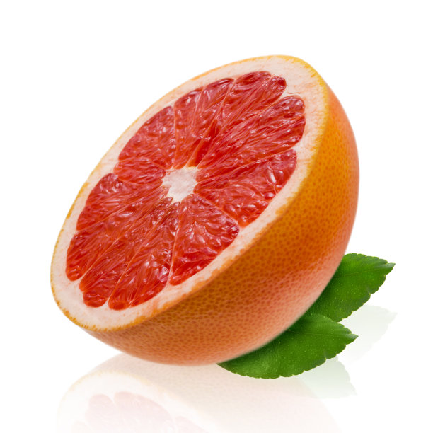 葡萄柚孤立在白色背景上图片下载