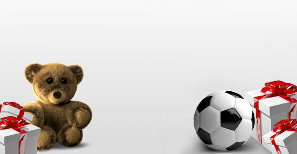 玩具熊足球礼物3d渲染设计图片下载