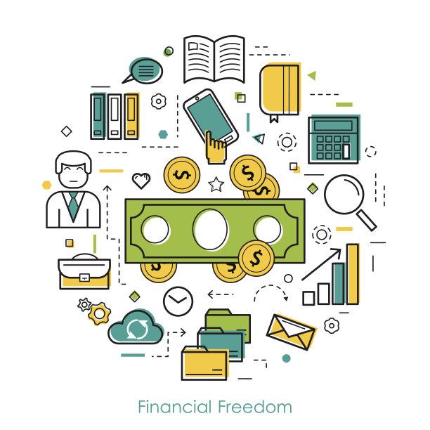 财务自由-圆线概念图片下载