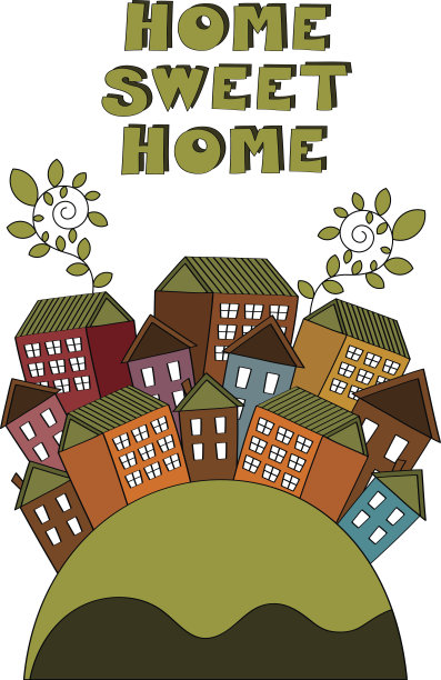 引用家甜蜜的家矢量插图图片下载