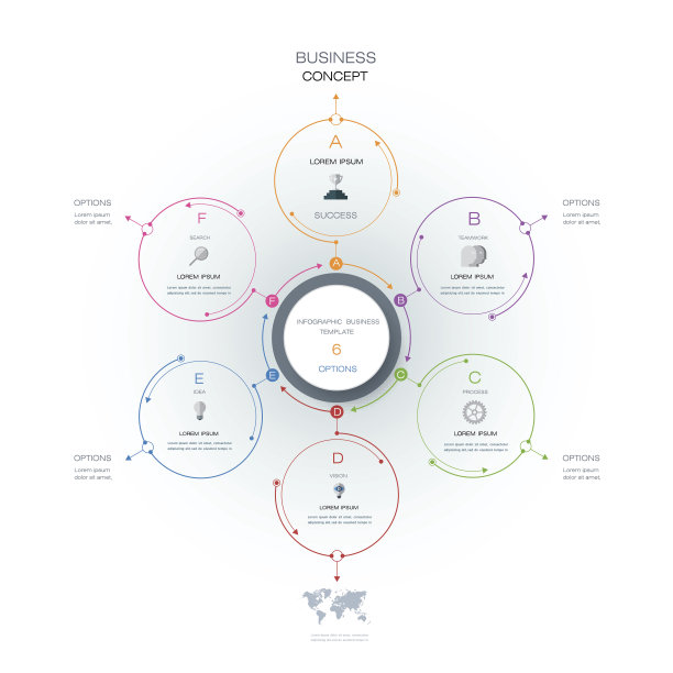 矢量信息图，3D纸循环图模板图片下载