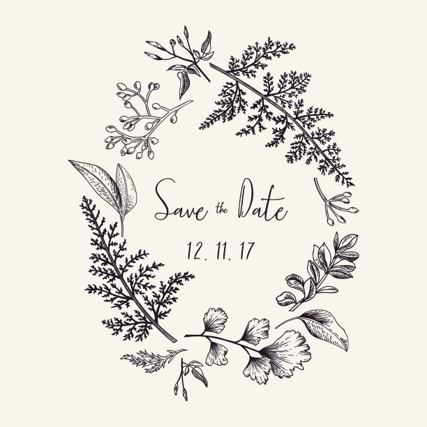 用香草和叶子做成的花环图片下载