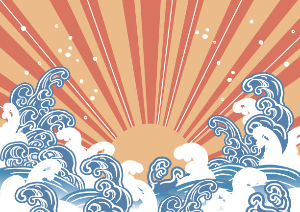 太阳波的插图素材图片