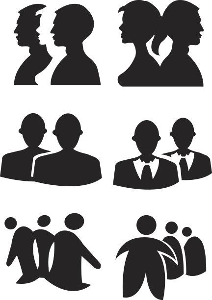 人物剪影设计矢量插图图片下载