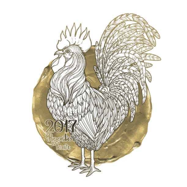 平面装饰性的公鸡图片下载