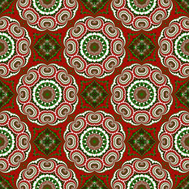 圣诞节无缝模式。绿色，红色和白色。图片下载