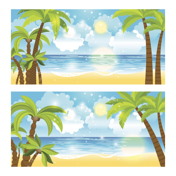 夏日海景横幅设置图片下载