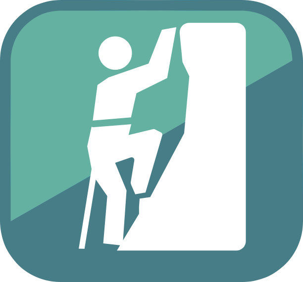 登山运动员攀登插图。矢量设计图片下载