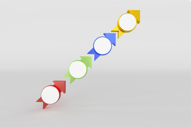 彩色箭头上升为商业概念信息平面设计图片下载