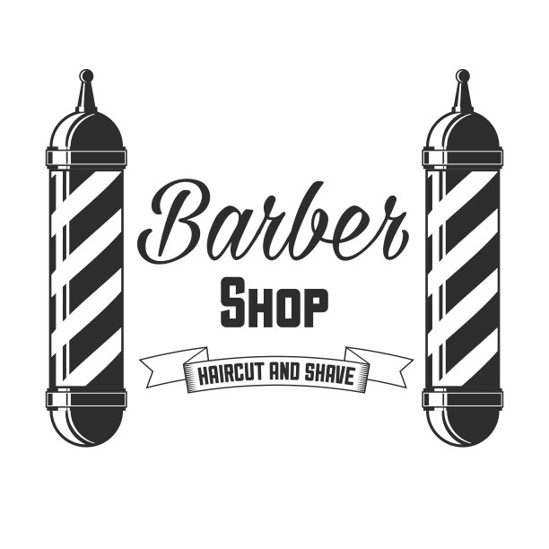 发廊矢量标签在复古风格。理发美容和图片下载