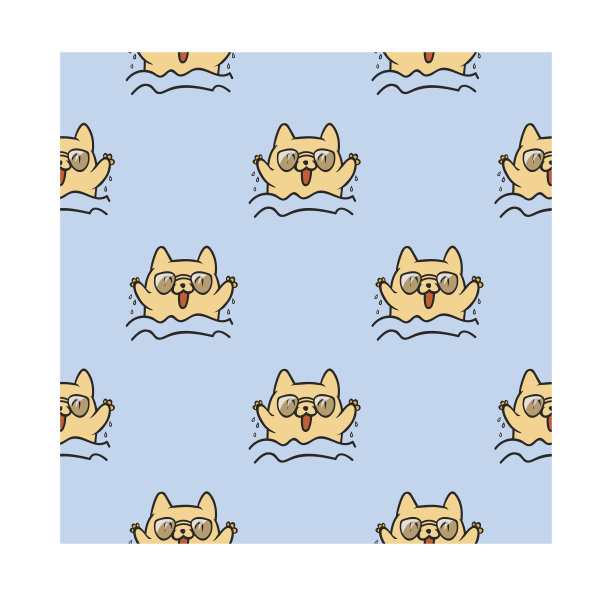 可爱的涂鸦矢量猫无缝图案。图片下载