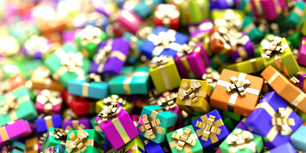 礼品盒水平3d渲染背景图片下载