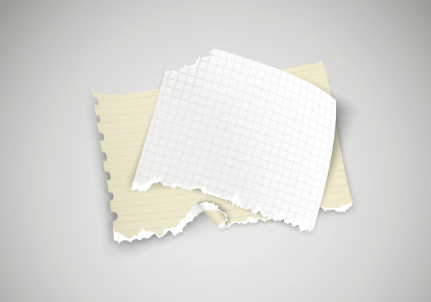 两张撕破的纸，在灯光背景上图片下载