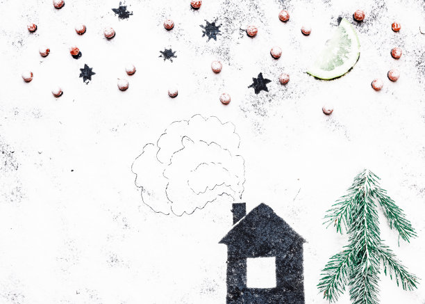 冬天房子上的面粉图片下载