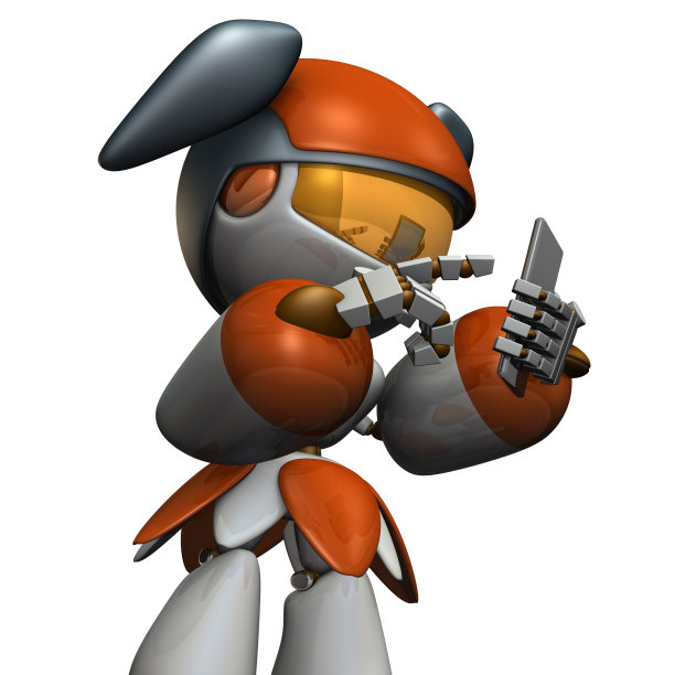 可爱机器人正在社交网络上传播新闻。图片下载