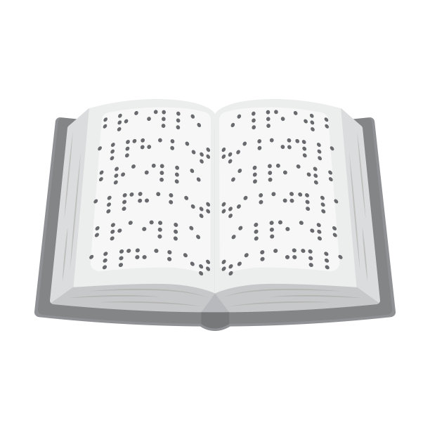 书是用盲文写的，图标以单色的风格孤立在上图片下载