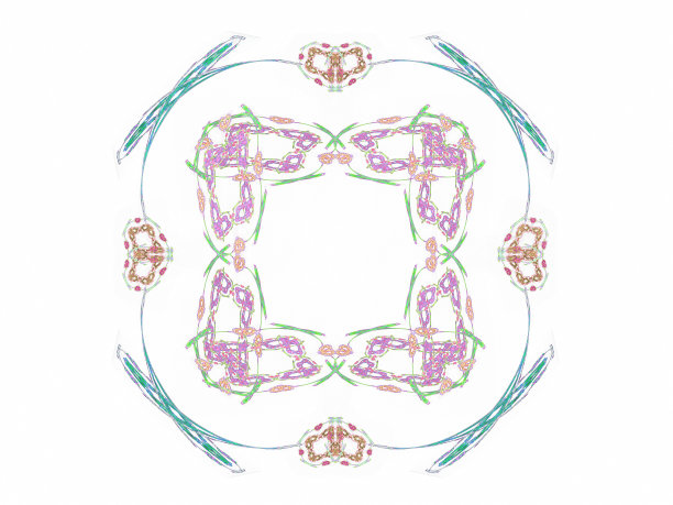 三维渲染与彩色抽象分形图案图片下载