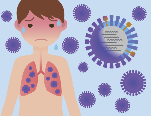 人类肺部和流感病毒图片下载