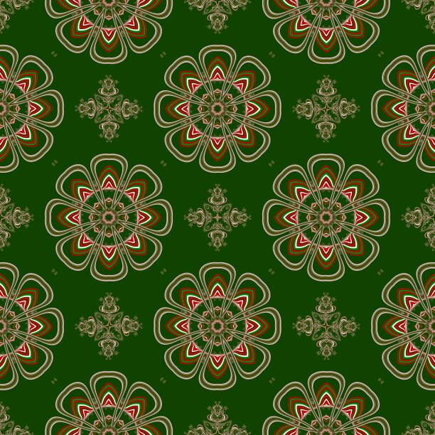 圣诞节无缝模式。绿色，红色和白色。图片下载