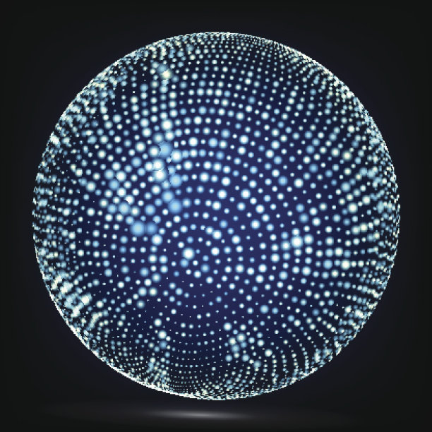 彩色球体构成矢量。发光的抽象背景图片下载